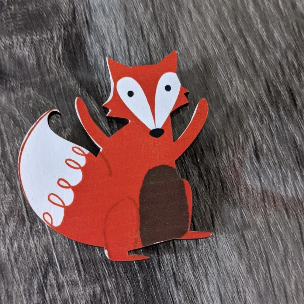Little Wooden Set Of 10 Forest Animals Fox Turtle Bear Raccoons Squirrel Owls